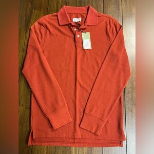 Goodfellow & Co. Mens Size Small Sleeve Rugby Polo Shirt Red